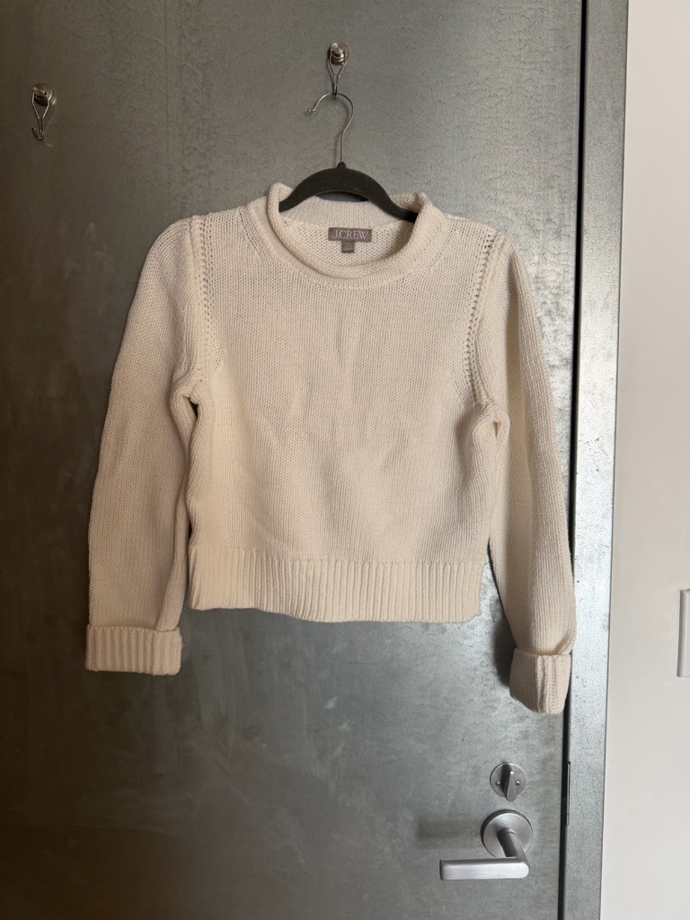 J. Crew White Rollneck Sweater